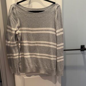 Banana Republic Gray and white Striped Sweater size XL